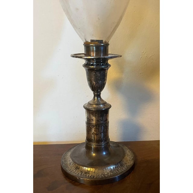 Antique Early 19th Century English George III Old Sheffield Plate Silver on Copper Photophore or Candlestick Lamp For Sale - Image 10 of 13