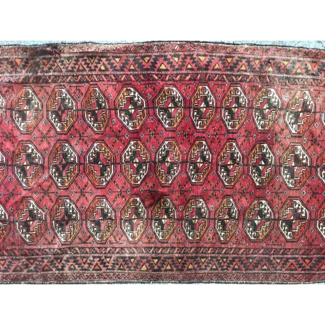 Origin: Turkmenistan Style: Tribal Age: Middle of 20th century Materials: Wool velvet on cotton foundations Fabrication:...