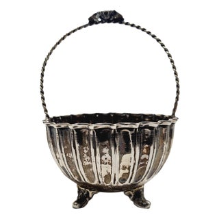 Art Deco Silver Sugar Bowl, 1950s For Sale