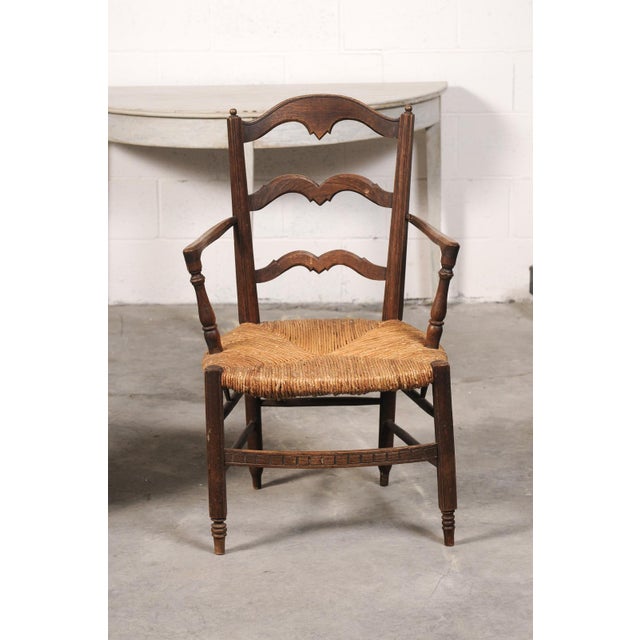 Pair of 19th C. Rush Seat Armchairs From France For Sale In Atlanta - Image 6 of 13
