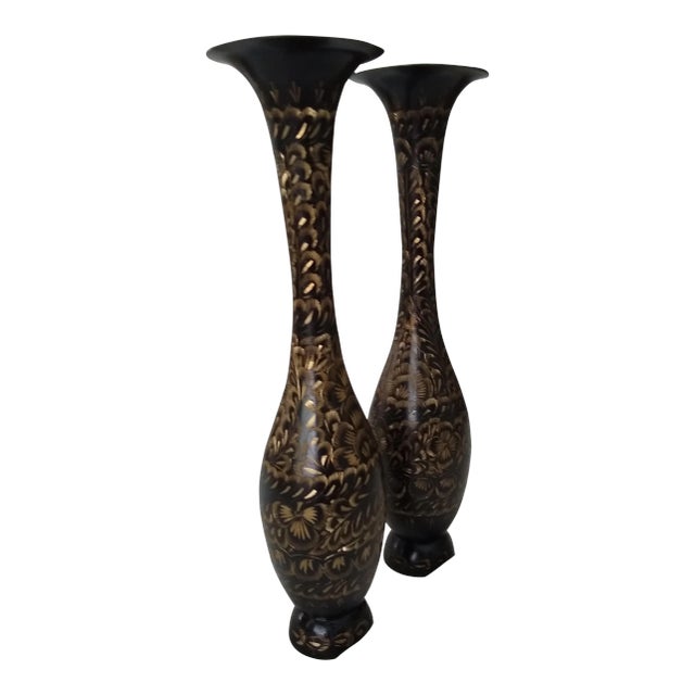 Vintage Lacquered Metal Display Pieces - a Pair For Sale