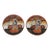 Satsuma Style Geisha Hand Painted Japanese Small Trinket Plates - A Pair For Sale