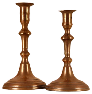 18th Century Candlestick Vases with Bell Nozzle and Stepped Base, Set of 2