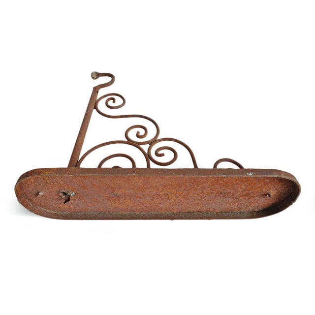Farmhouse Vintage Iron Rust Scroll Wall Bracket For Sale - Image 3 of 4