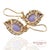 14k(585) Solid Yellow Gold Natural Purple Stone Omega Back Earrings For Sale - Image 4 of 10