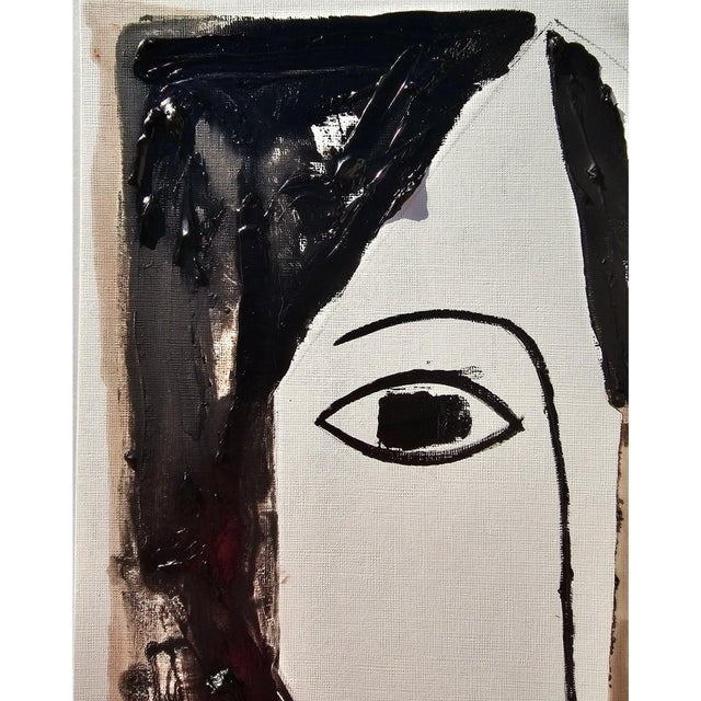 Paper Original Oil Painting 'Portrait of a Woman' by Diane Grant, Unframed For Sale - Image 7 of 9