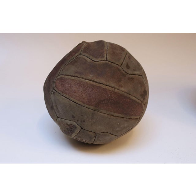 Collection of Five Vintage European Leather Medicine Balls For Sale - Image 12 of 12