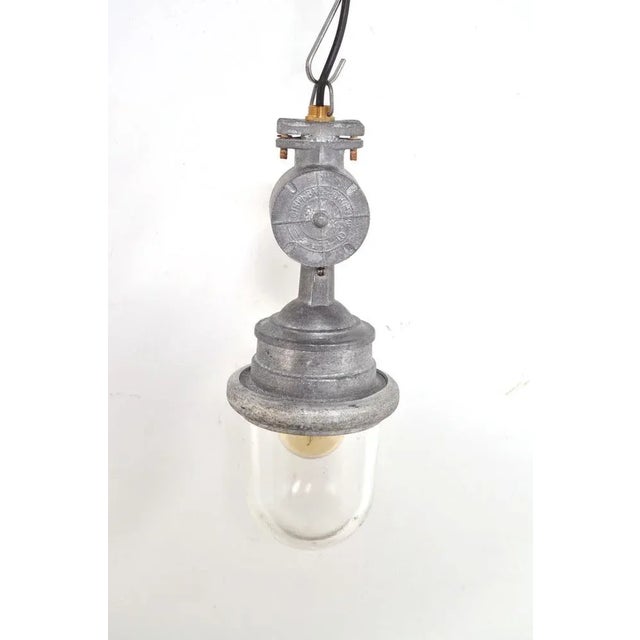 Gray Vintage Industrial Ceiling Light, 1950s For Sale - Image 8 of 10