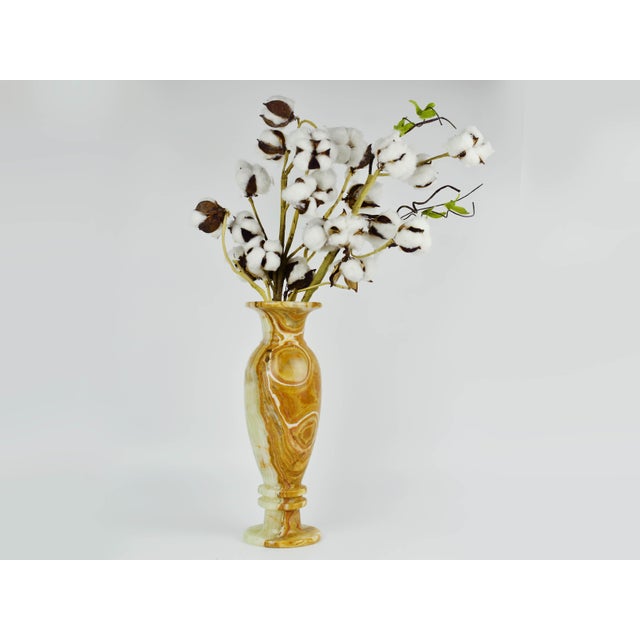 Mid 20th Century Solid Onyx Carved Traditional Urn Design Vase For Sale - Image 12 of 12