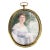 Exceptional Oversized Antique Portrait Miniature Painting Society Woman Keepsake Seed Pearl Gold Wash Frame Pennsylvania History For Sale