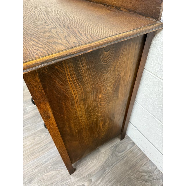 Antique Arts and Crafts Mission Style Oak Dresser Chest of Drawers For Sale - Image 10 of 15