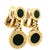 Bulgari 1990s Pair of Bulgari Bvlgari 18k Gold Black Onyx Drop Clip Earrings For Sale - Image 4 of 14
