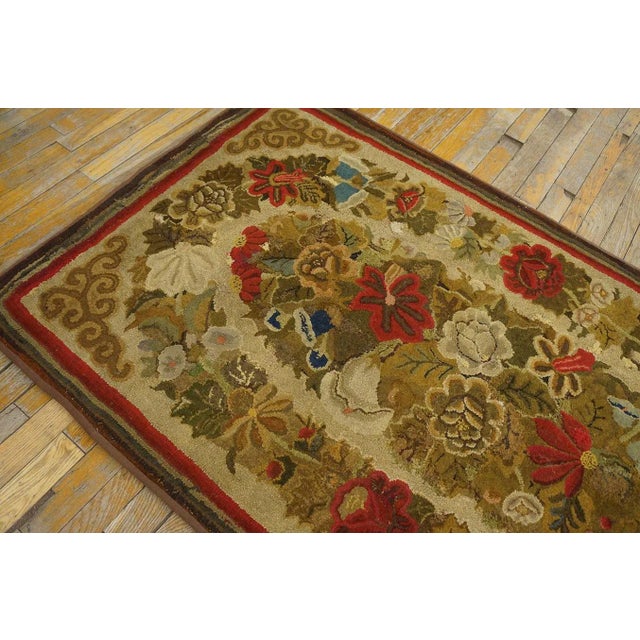 Late 19th Century 19th Century American Hooked Rug For Sale - Image 5 of 10