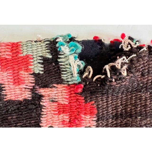 Antique Romanian Bessarabian Tapestry Wool Kilim Pillow Cover C1930s 20"x20" For Sale - Image 4 of 4