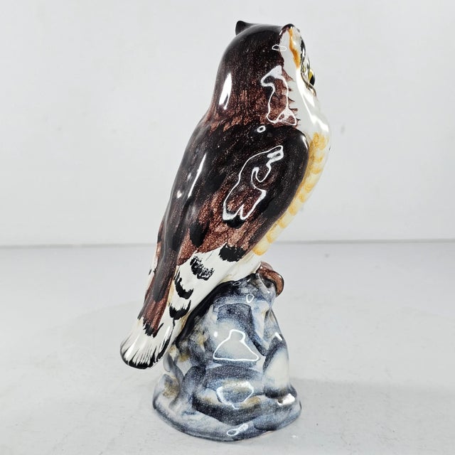 Figurative Vintage Zaccagnini Italy Owl Figurine Art Pottery For Sale - Image 3 of 9