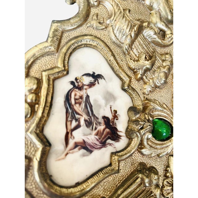 Large Gilt Bronze Medallion Plate with Putti, 1880 For Sale - Image 6 of 10