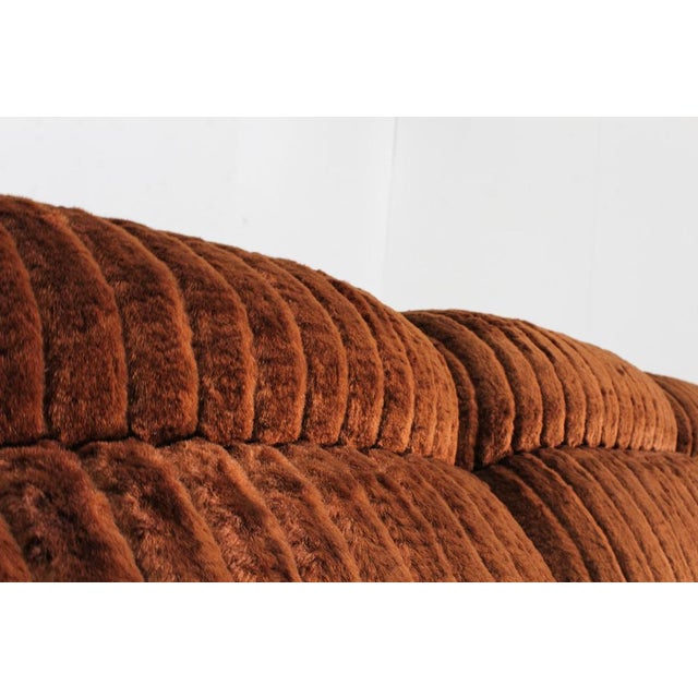 Vintage Italian Three-Seater Sofa in Velvet, 1970s For Sale - Image 4 of 9