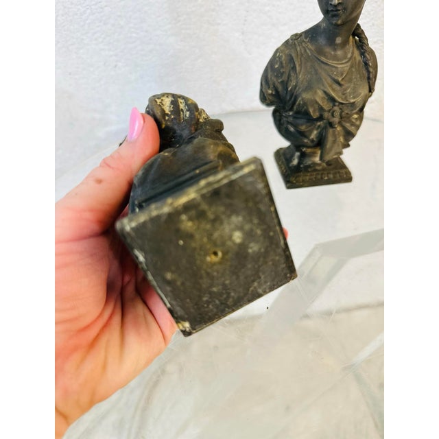 Vintage Busts, a Pair For Sale - Image 4 of 7