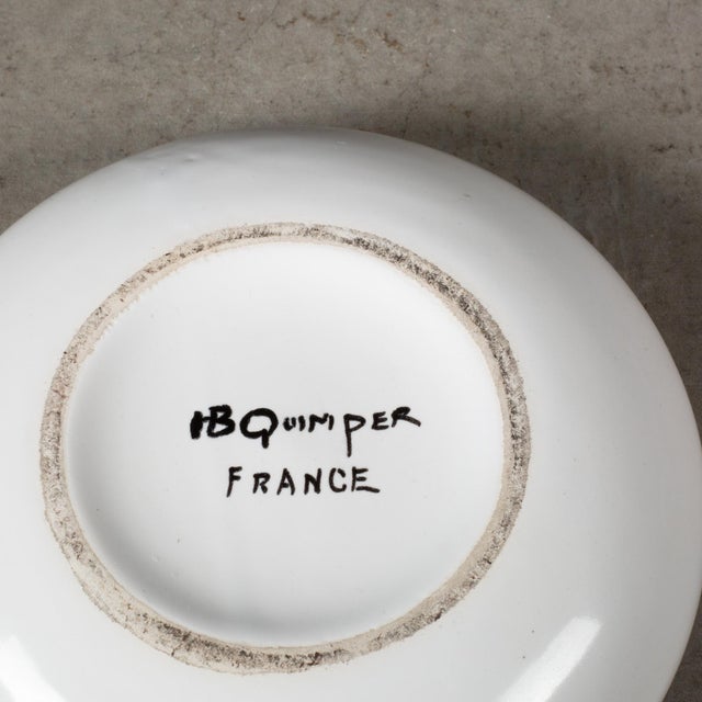 White Art Deco Hb Quimper Ashtrays, France c.1930-Two Available For Sale - Image 8 of 14