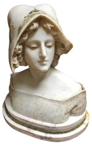 Vicari Cristoforo, Bust of Woman, 1890s, Marble