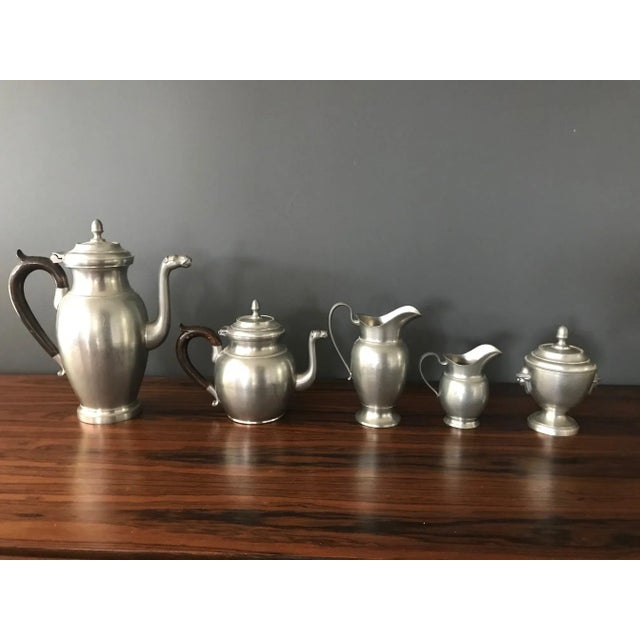 Art Deco Tin Tea & Coffee Service, Set of 5 For Sale - Image 15 of 16