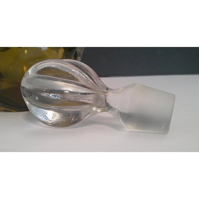 Glass Vintage Scandinavian Aseda Sweden Amber Glass Decanter Bo Borgström 1960s For Sale - Image 7 of 11