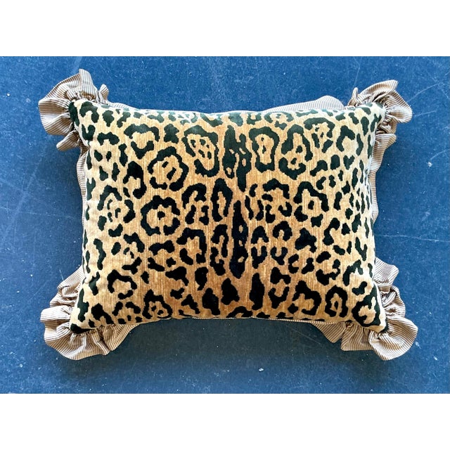 Vintage Regency Scalamandre Leopard Velvet Throw Pillow For Sale In West Palm - Image 6 of 12