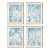 Protea Abstract Prints In Soft Blue, Set Of 4 For Sale