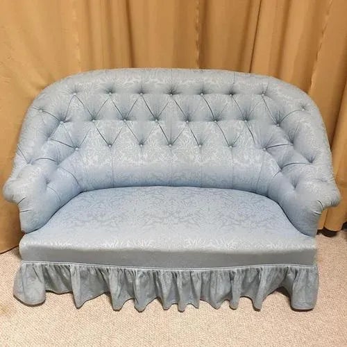 Blue French Two-Seater Sofa, 1880 For Sale - Image 8 of 11