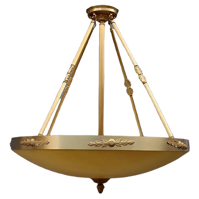 Round Chandelier in Murano Glass and Brass, 1970s, Italy For Sale