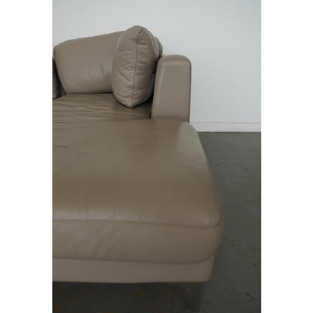 Animal Skin Design Within Reach Albert Leather Sofa With Chaise For Sale - Image 7 of 12