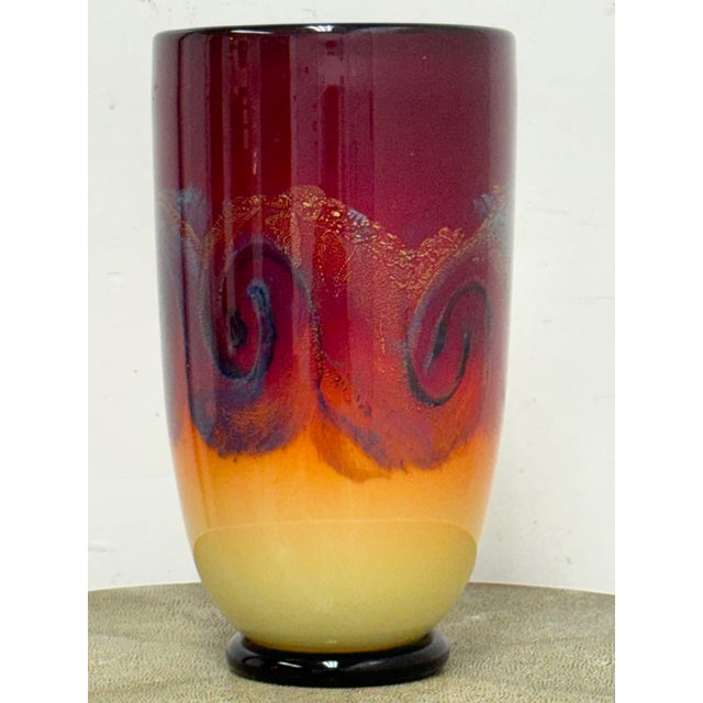 Contemporary Nicholas Cash Nourot Hand-Blown Art Glass Vase For Sale - Image 3 of 12