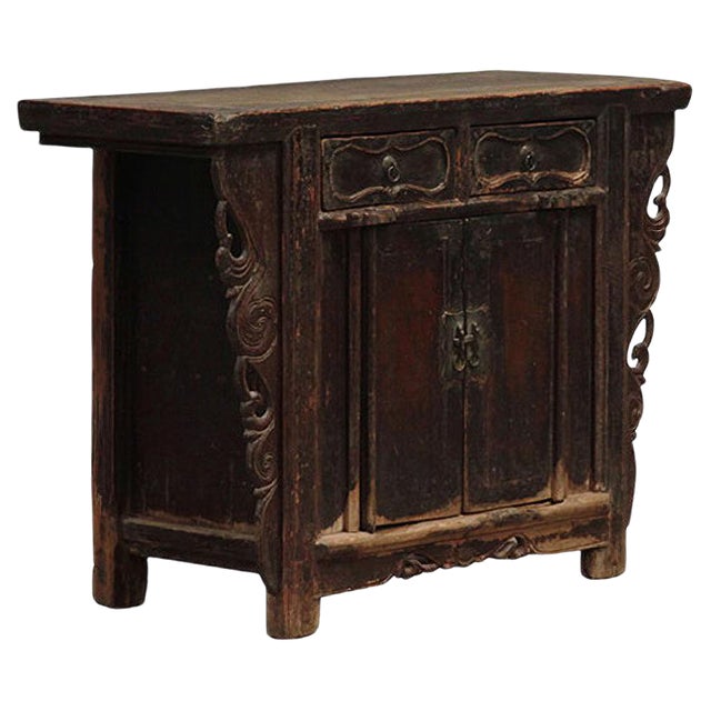Antique Chinese Carved Shanxi Cabinet For Sale