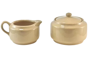 Bisque Cafe Ware Cream & Sugar