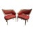1940s French Provincial Fauteuil Carved Wood Upholstered Chairs For Sale