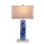 Blue Oceanic Marbled Blue Cylindrical Lamp For Sale - Image 8 of 8
