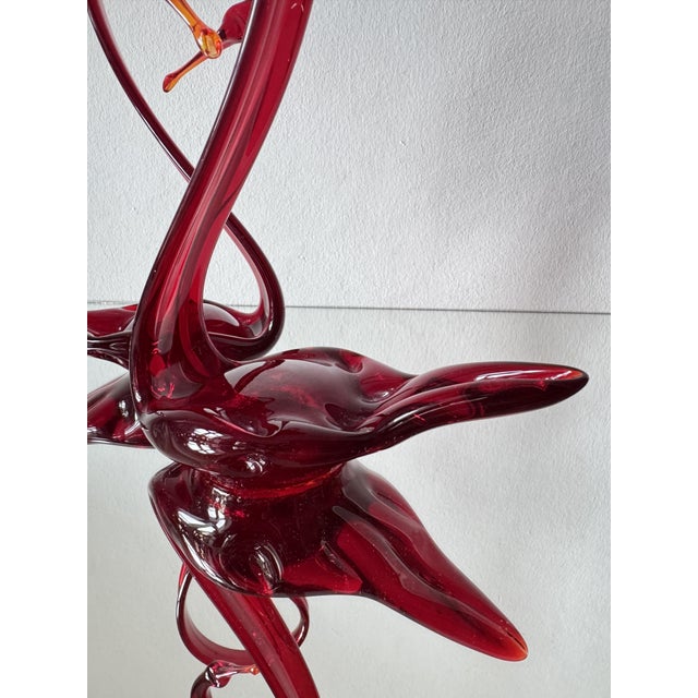 Ruby Red Art Glass Swans from Made Murano Glass, 1970s, Set of 2 For Sale - Image 6 of 13