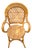 Mid-Century Modern Bamboo Rattan Fan Back Armchair Boho Wicker For Sale