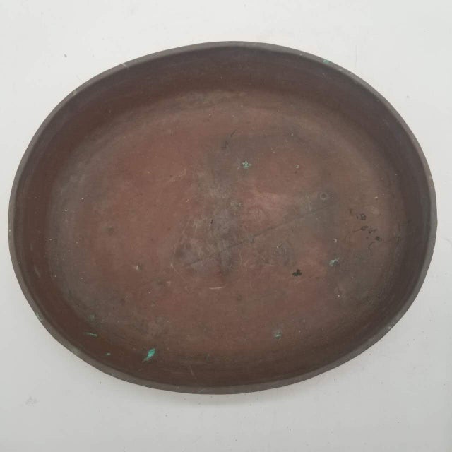 Japanese Antique Bamboo Handled Basket With Copper Insert for Ikebana For Sale - Image 14 of 18