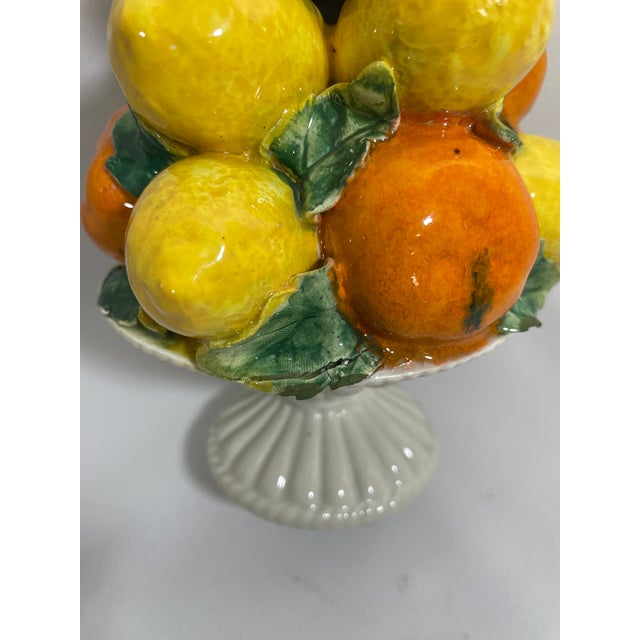 Mid 20th Century Petite Italian Lemons and Oranges Ceramic Topiary For Sale - Image 11 of 16