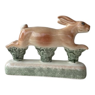 Vintage English Ceramic Rabbit / Hare Figure by Rye Pottery For Sale