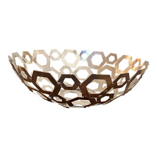 Contemporary Welded Hexagons Stainless Steel Decorative Bowl For Sale