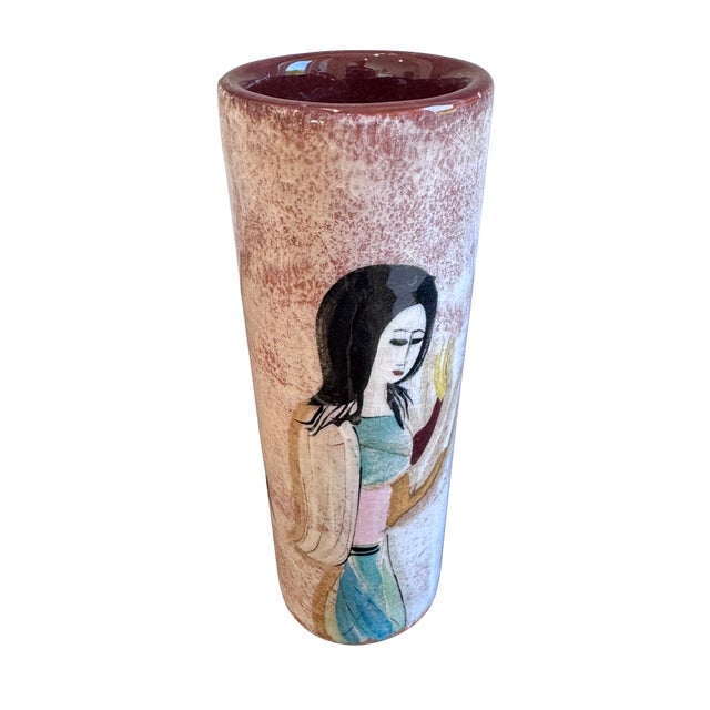 Early 20th Century Vintage Fillin Studio Pottery Figural Vase Mid Century Modern California Art Pottery For Sale - Image 5 of 9