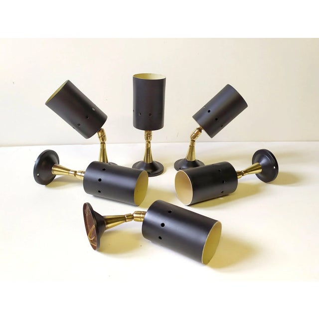 Small Spotlight Lamps in the style of Stilnovo, 1950s, Set of 6 For Sale - Image 9 of 9