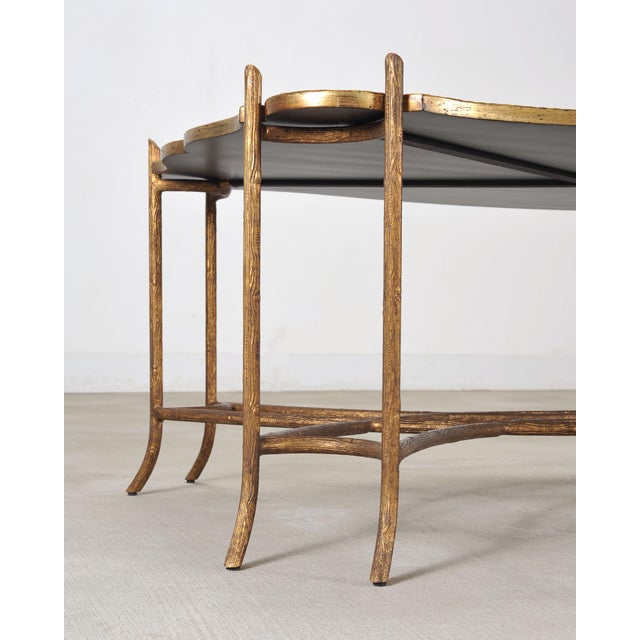 Black Dennis & Leen Chinoiserie Iron Gilt Tray Cocktail Table For Sale - Image 8 of 17