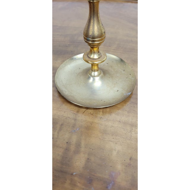 Brass Vintage Brass Candlestick Holder For Sale - Image 8 of 8