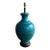 Large Mid-Century Modern Blue/Turquoise Glaze Ceramic Table Lamp For Sale