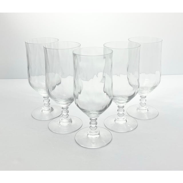 American 1970s Fostoria “Festive, Clear” Iced Tea Glasses - Set of 5 For Sale - Image 3 of 6