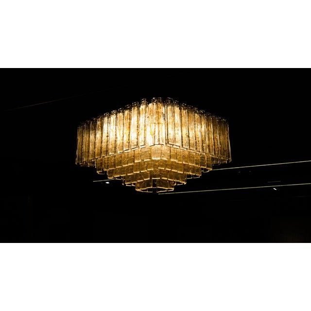 Large Handcrafted Murano Glass Prism Waterfall Chandelier, 1970s For Sale - Image 9 of 16