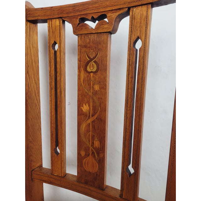 Edwardian Bedroom Chairs in Oak, 1910s, Set of 2 For Sale - Image 4 of 18
